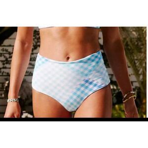 L Space Portia Classic Bikini Bottoms Picnic Plaid Large